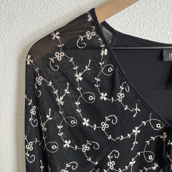 Vtg 90s Sheer Floral Mesh Top Womens‎ Small Floral Phoebe Friends Fairy Grunge - Picture 8 of 16